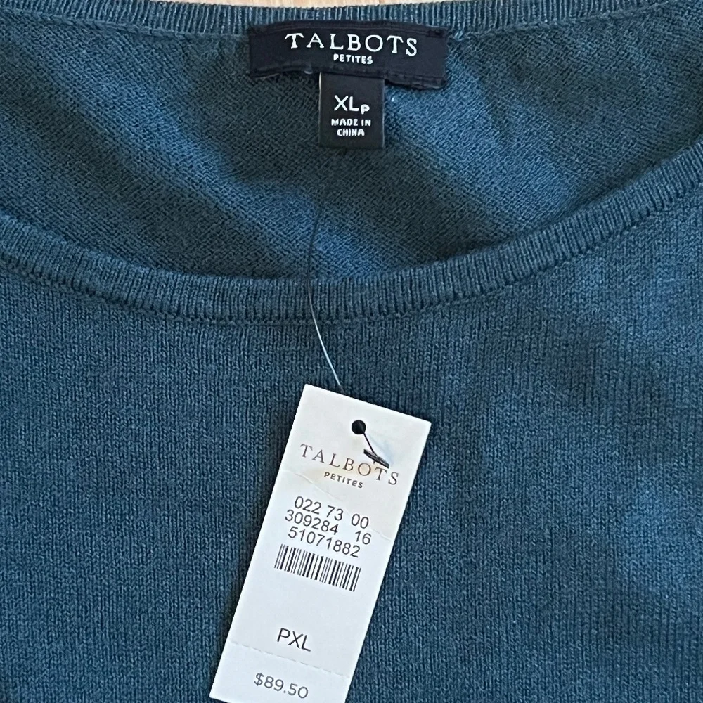 Talbots Green-Blue Long-Sleeve Blouse - Picture 2 of 6